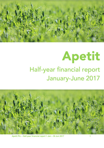 Thumbnail Apetit Oyj Half-year Report 2017-h1