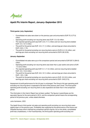 Vorschaubild Apetit Oyj Quartalsbericht 2015-q3