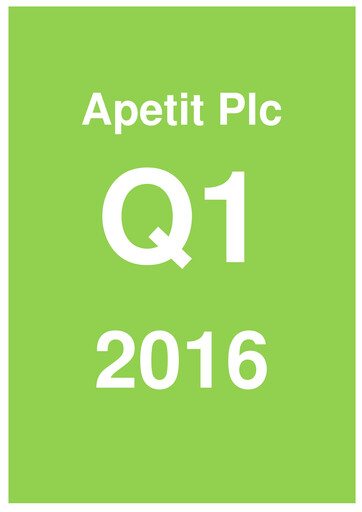 Vorschaubild Apetit Oyj Quartalsbericht 2016-q1