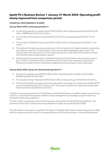 Thumbnail Apetit Oyj Quarterly Report 2024-q1