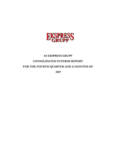 Miniature AS Ekspress Grupp Rapport financier 2007