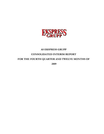 Miniature AS Ekspress Grupp Rapport financier 2009