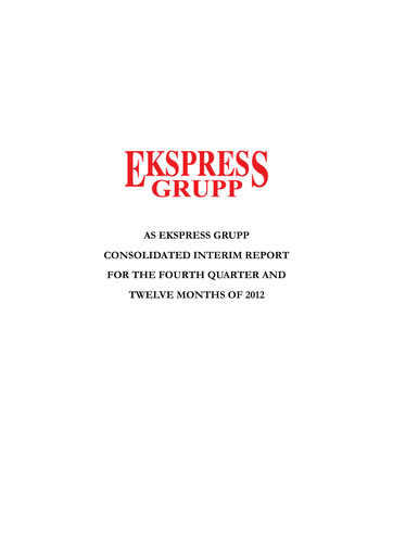 Miniature AS Ekspress Grupp Rapport financier 2012