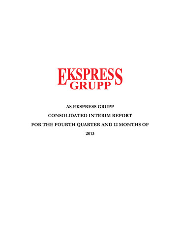 Miniature AS Ekspress Grupp Rapport financier 2013