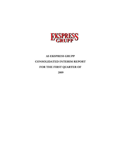 Miniature AS Ekspress Grupp Rapport trimestriel 2009-q1