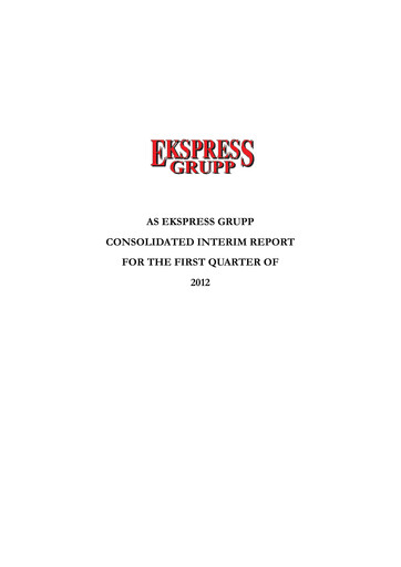 Miniature AS Ekspress Grupp Rapport trimestriel 2012-q1