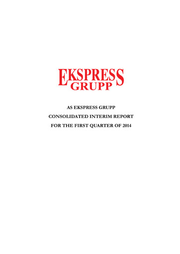 Miniature AS Ekspress Grupp Rapport trimestriel 2014-q1