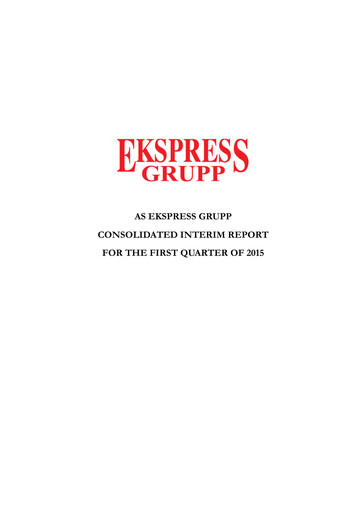Miniature AS Ekspress Grupp Rapport trimestriel 2015-q1
