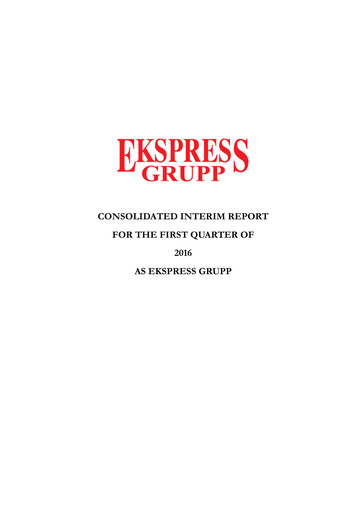 Miniature AS Ekspress Grupp Rapport trimestriel 2016-q1