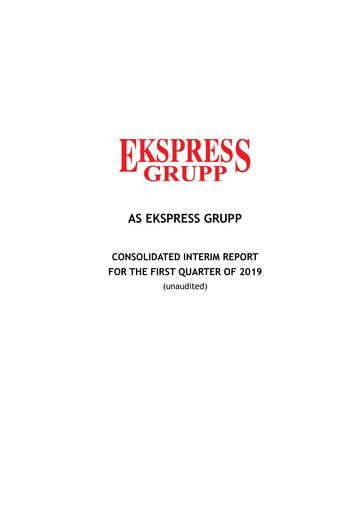 Miniature AS Ekspress Grupp Rapport trimestriel 2019-q1