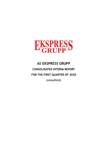Miniature AS Ekspress Grupp Rapport trimestriel 2020-q1