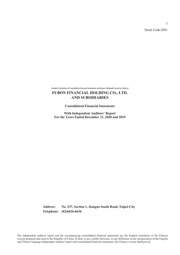 Vorschaubild Fubon Financial Finanzmitteilung 2020