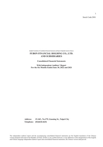 Vorschaubild Fubon Financial Finanzmitteilung 2022-h1