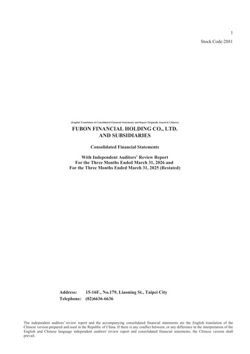 Miniature Fubon Financial Bilan financier 2026-q1