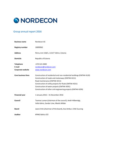 Thumbnail Nordecon AS Annual Report 2016