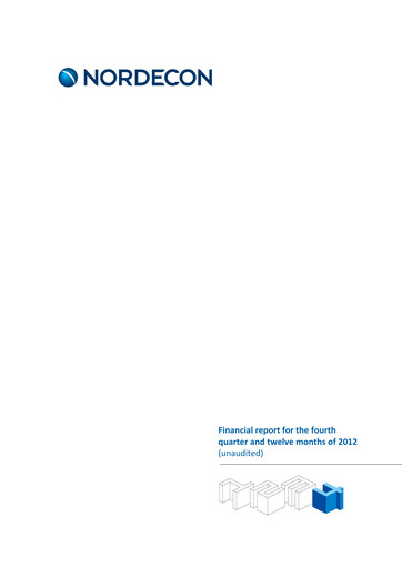 Miniature Nordecon AS Rapport financier 2012