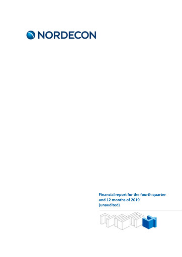 Miniature Nordecon AS Rapport financier 2019