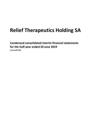 Thumbnail Relief Therapeutics Half-year Report 2019-h1