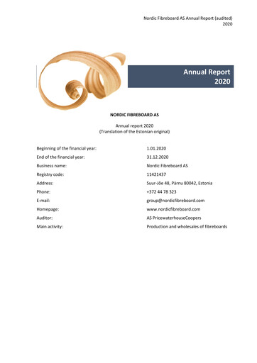 Thumbnail Nordic Fibreboard AS Annual Report 2020