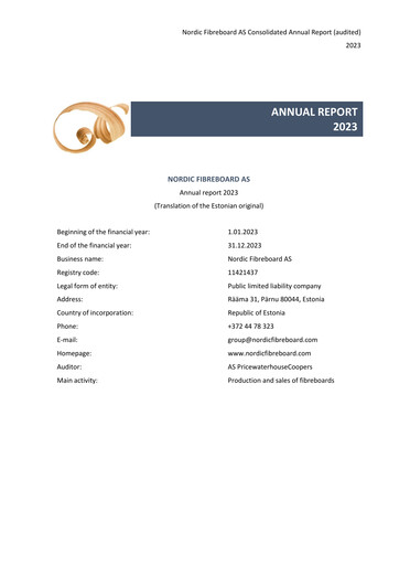 Thumbnail Nordic Fibreboard AS Annual Report 2023