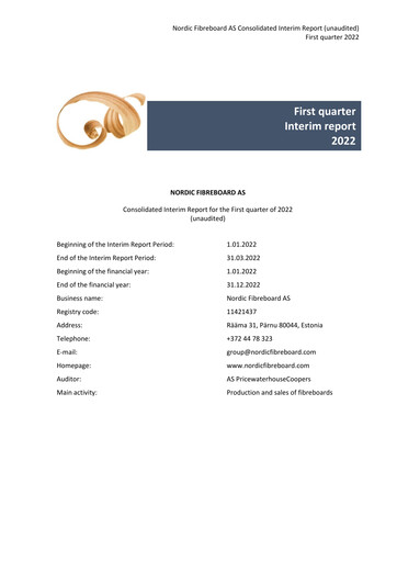 Miniature Nordic Fibreboard AS Rapport trimestriel 2022-q1