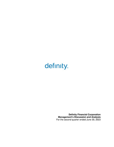 Thumbnail Definity Financial Quarterly Report 2023-q2