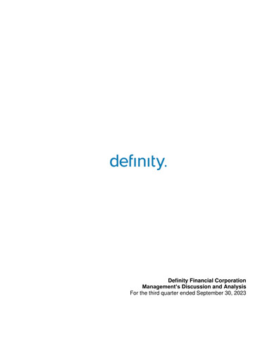 Thumbnail Definity Financial Quarterly Report 2023-q3