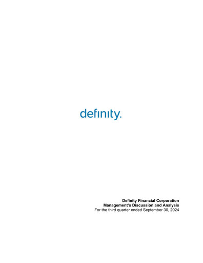 Thumbnail Definity Financial Quarterly Report 2024-q3