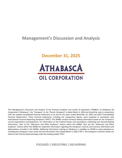 Thumbnail Athabasca Oil Corporation Annual Report 2025