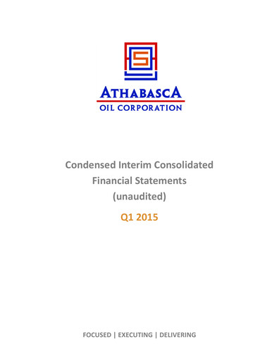Thumbnail Athabasca Oil Corporation Financial Statement 2015-q1