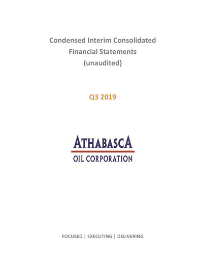 Thumbnail Athabasca Oil Corporation Financial Statement 2019-q3