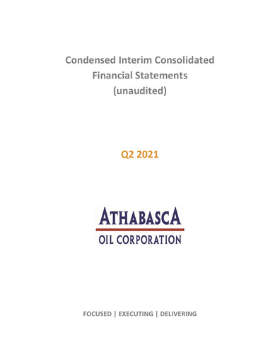 Thumbnail Athabasca Oil Corporation Financial Statement 2021-q2