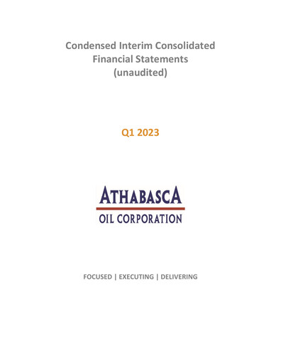 Thumbnail Athabasca Oil Corporation Financial Statement 2023-q1