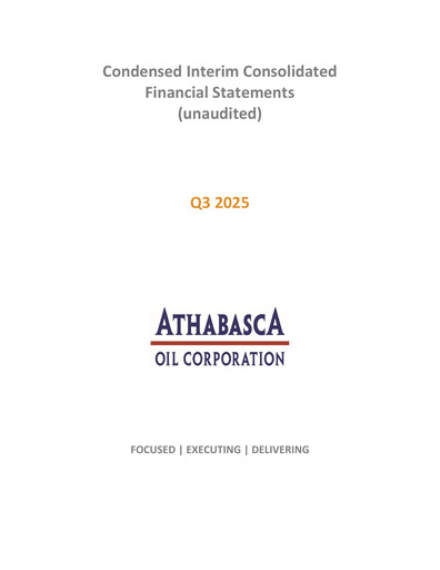 Thumbnail Athabasca Oil Corporation Financial Statement 2025-q3