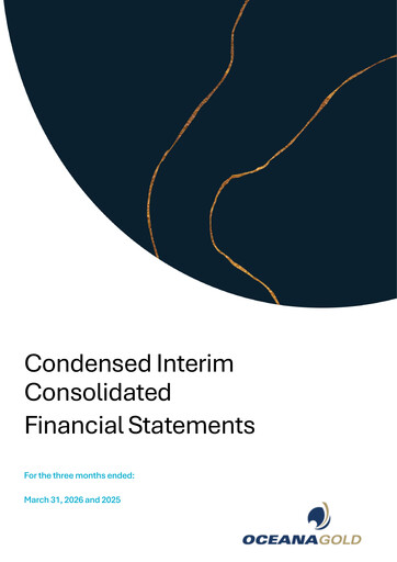 Miniature OceanaGold Bilan financier 2026-q1
