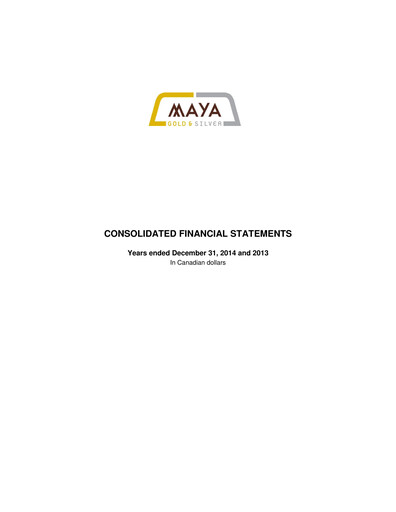 Vorschaubild Aya Gold & Silver Finanzmitteilung 2014