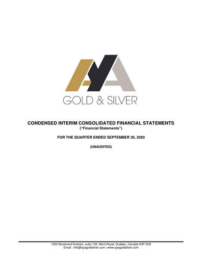 Thumbnail Aya Gold & Silver Financial Statement 2020-q3