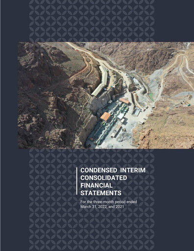 Thumbnail Aya Gold & Silver Financial Statement 2022-q1