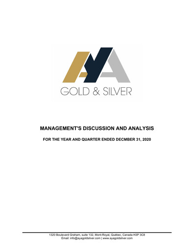 Thumbnail Aya Gold & Silver Quarterly Report 2020-q4