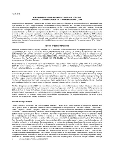 Miniature NFI Group Rapport trimestriel 2018-q1