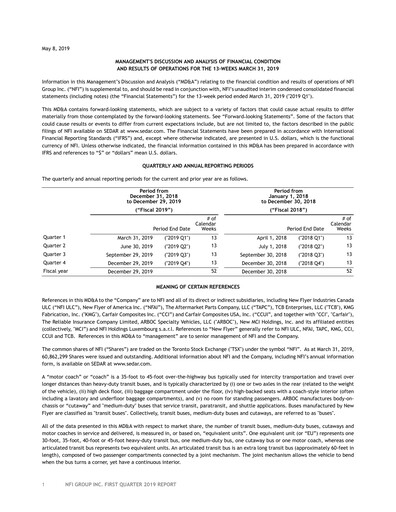 Miniature NFI Group Rapport trimestriel 2019-q1
