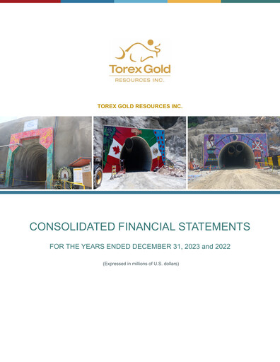 Miniature Torex Gold Resources Bilan financier 2023