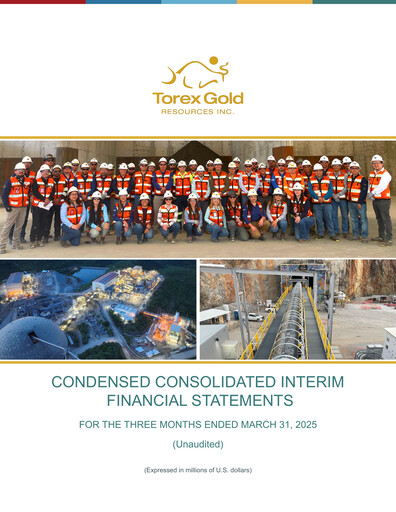 Thumbnail Torex Gold Resources Quarterly Report 2025-q1