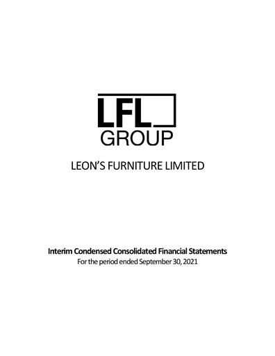 Thumbnail Leon's Furniture Quarterly Report 2021-q3