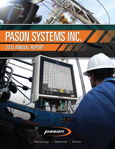 Thumbnail Pason Systems Annual Report 2013