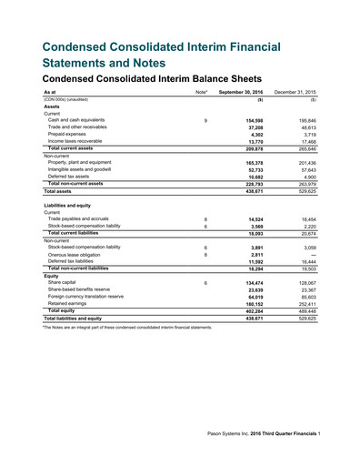 Thumbnail Pason Systems Quarterly Report 2016-q3