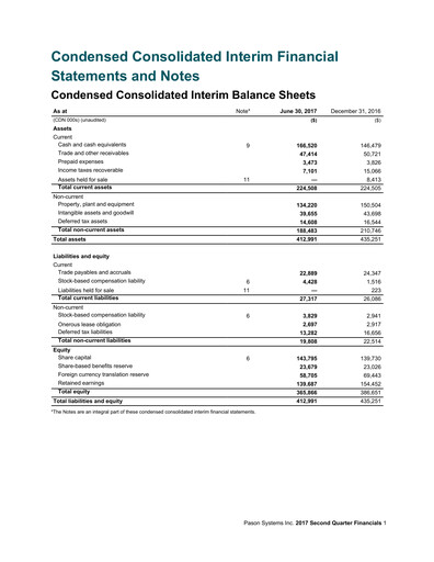 Thumbnail Pason Systems Quarterly Report 2017-q2