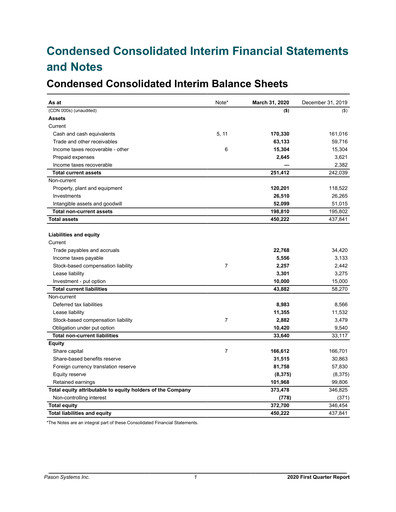 Thumbnail Pason Systems Quarterly Report 2020-q1