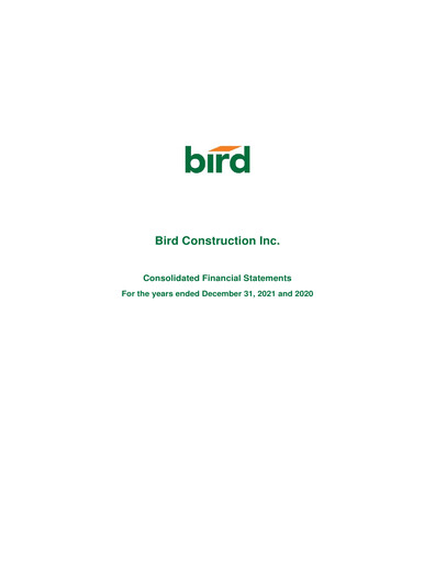 Thumbnail Bird Construction Financial Statement 2021-q4