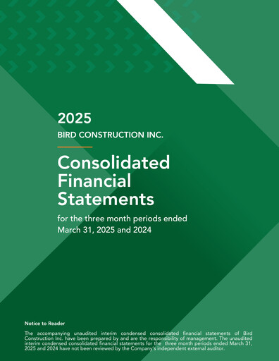 Thumbnail Bird Construction Financial Statement 2025-q1